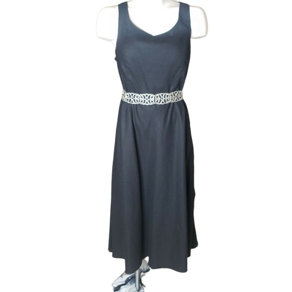 Jessica Howard W Sleeveless Fit N Flare Dress Linen Blend S 14